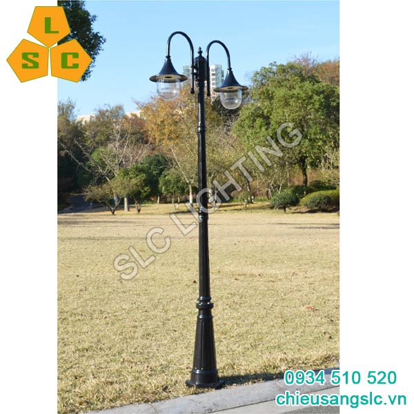 Cột (trụ) đèn trang trí sân vườn 2 bóng
